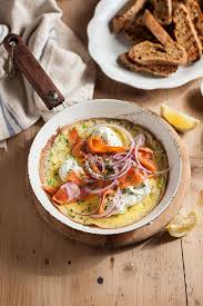 Omelette With Smoked Salmon Chive Creme Fraiche Recipe Smoked Salmon Omelette Best Breakfast Recipes Brunch Recipes