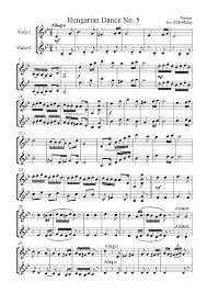 Hungarian Dance No 5 For Two Violins Download Sheet Music Pdf File Hungarian Dance Violin Sheet Music Accordion Sheet Music