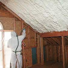 Spray Foam Roof Insulation Applied To This Refinished Attic Costs 3 Times More Than Batts Thinner Layer For Same R Value Attic Remodel Attic Renovation Attic