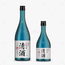 Sake Bottle Mockup Blue Glass Sake Bottle Bottle Bottle Mockup