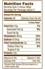 One serving contains 2.6 g of fat, 20 g of protein and 1.3 g of carbohydrate. Uncured Canadian Bacon Prairie Grove Farms