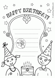Nice Happy Birthday Card Coloring Page For Kids Holiday Coloring Pages Printabl Happy Birthday Coloring Pages Coloring Birthday Cards Happy Birthday Printable