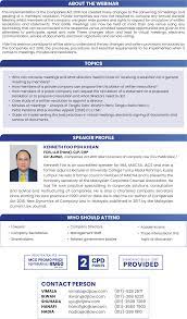 Should i delay the 'perfection' of strata. Webinar On Company Law Meetings Minutes Resolutions In Malaysia Key Changes Essential Takeaways Current Law Journal