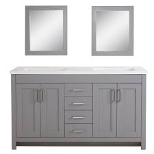 Eclife 36'' bathroom vanity sink combo w/black small side cabinet vanity turquoise square tempered glass vessel sink & 1.5 gpm water save faucet & solid brass pop up drain, with mirror (a10b11) 79 $445 99 Home Decorators Collection Westcourt 61 In W Bath Vanity In Sterling Gray With Vanity Top In White With White Sinks And Mirrors Wt60p4 St The Home Depot