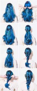 neon blue step by step mermaid hairstyles hair styles mermaid braid long hair styles