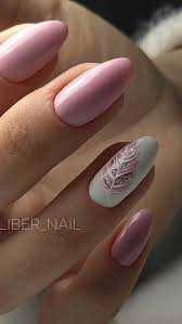 37 Snatching Nail Designs You Have To Try In 2020 Oval Acrylic Nails Feather Nails Feather Nail Art