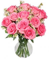 Colorful rose flower gifts:surprise gift for her.rainbow rose with gold base love letters,this flower is a symbol for love and romance, and a special way to say i love you. Chantilly Pink Roses Arrangement In Clifton Nj Days Gone By Florist