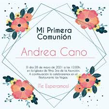 Invitación primera comunión niña crema corona hojas. Pack 12 Invitaciones Primera Comunion Nina Sobre Modelo 1012 12 00