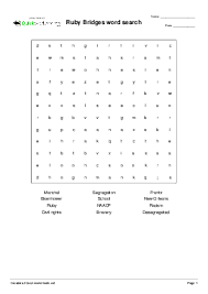 Each time i ask my blog readers what they'd like to see next, i get many requests for reading comprehension activities. Ruby Bridges Word Search Wordsearch Worksheet Quickworksheets
