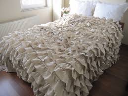 White binding and backing fabric. Tier Ruffle Bedding Duvet Cover Waterfall Ruffled Bedding Etsy