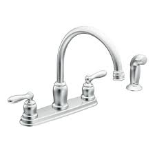 I called them and explained the main problem i was having with it. Moen Caldwell Chrome 2 Handle Deck Mount High Arc Handle Kitchen Faucet Deck Plate Included In The Kitchen Faucets Department At Lowes Com