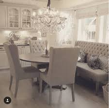 Love This Dining Table With A Tufted Bench And Chandelier Kat Jas Home House Interior Home Decor Inspiration