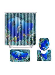 Also, things that match not just a shower curtain from here and towels from there. 4 Piece Ocean Dolphin Printed Bathroom Set Multicolour 45 75 Centimeter Price In Uae Noon Uae Kanbkam