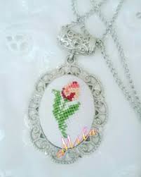 Etamin Kolye Lale Desenler Kanavice Flamingo