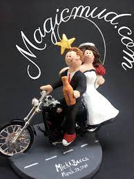 Goateed Groom On A Harley Wedding Cake Topper Harley Wedding Etsy Wedding Cake Toppers Custom Wedding Cake Toppers Funny Wedding Cake Toppers