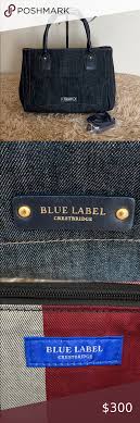 Both labels are targeted towards the younger and trendy millennial crowd who want to look. Auth Blue Label Crestbridge Two Way Denim Tote Denim Tote Womens Tote Bags Leather Handle