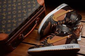 Nike Air Jordan 1 X Off White X Louis Vuitton Louis Vuitton Off White X Nike Air Jordan 1s With Images Louis Vuitton Sneakers Air Jordans Louis Vuitton