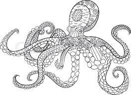 They spray ink to prevent predators; Octopus With High Details Adult Stock Vector Colourbox
