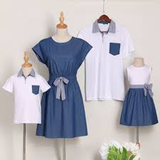 Popreal Mom Girl Dress Casual Style Family Outfits Dad Boy T
