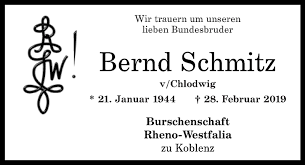 Traueranzeigen von Bernd Schmitz