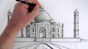 how to draw the taj mahal narrated step by step