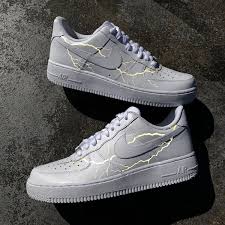 Custom All Black Air Forces 3m Lightning Air Force 1 Custom Vintagewavez Girls Shoes Custom Nike Shoes Sneakers Fashion