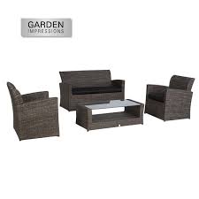 de vierdelige ventura loungeset van kwaliteitsmerk garden impressions bestaat uit twee lounge fauteuils 60x70x79 centimeter lounges tuin meubelen zitkussens