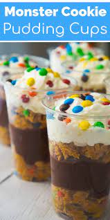 Find great deals on ebay for cookie monster coffee cup. Monster Cookie Pudding Cups Baking Recipes For Kids Monster Cookie Dough Parfait Desserts