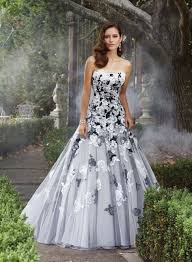 Wedding Dress With Black Flowers By Sophia Tolli Wedding Dresses Unique Black White Wedding Dress Black Wedding Dresses