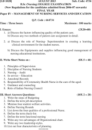February La 1028 Sub Code 4734 B Sc Nursing Degree