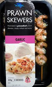 Wine photo courtesy aldi website. Prawn Skewers Garlic Norlax 205g