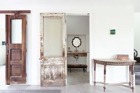 distressed sliding door eclectic bathroom one kind design interior barn doors doors interior home decor