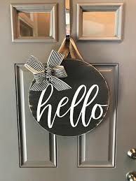 Door Decoration Hello Door Hanger Front Door Decor Door Etsy Handmade Home Decor Handmade Home Handmade Wood Signs