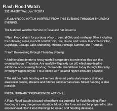 None issued at this time. Flash Flood Watch For North Central And Northeast Ohio Weather