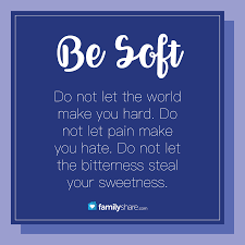 Be Soft Do Not Let The World Make You Hard Pin On Familytoday Quotes