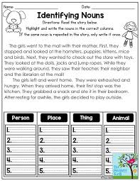 Then, they are given opportunity to practice writing sentences using the specified part of speech. Noun Verb Adjective Worksheet Nouns No Prep Packet In 2020 Cute766