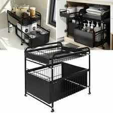 Net weight:short 207g, long 304g. Black Stainless Steel Kitchen Pantry Organizer Racks For Sale Ebay