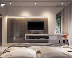 Bedroom In Private Apartment Vis For Lk Projekt Pl On Behance Bedroom Tv Wall Bedroom Wall Units Modern Tv Wall Units