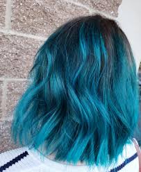 Creative Color 150 This Color Was Custom Made To Fit This Clients Personality And Requests For A Fun Blue Tea Creative Hair Color Short Hair Color Dyed Hair