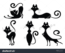 Sticker wc silhouette chat pochoirs halloween chat halloween. Set Of Various Black Cat Silhouettes Sitting Cat Lying Cat Two Stretching Cats And One Cat Wi Tatouages Silhouette De Chat Silhouette Chat Noir Dessin Chat