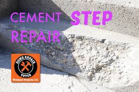 If your concrete stairs are in disrepair, vinyl concrete patcher is durable and easy to mold into a step shape. Cement Step Repair Home Repair Tutor