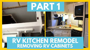 The natural yellowish undertone of rustic pine kitchen cabinets give kitchens a sense of warmth , while its natural sought and unrefined appearance easily stands out in a space. Renovating Your Rv Replacement Rv Cabinets Rv Obsession