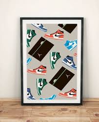 4.5 out of 5 stars. Air Jordan 1 Artwork Poster Print By Sneakersposter Sneakerhead Room Decor Hypebeast Wall Art Sneake Printable Wall Art Sneakerhead Bedroom Sneakerhead Room