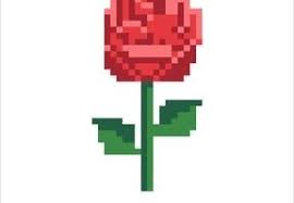 Rose Rouge En Pixel Art Pixel Art Coloriage Coloriage Rose