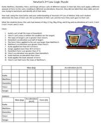 Das eigene foto als echtes schmidt fotopuzzle. Newton S 2nd Law Of Motion F Ma Logic Puzzle Graphing Worksheet