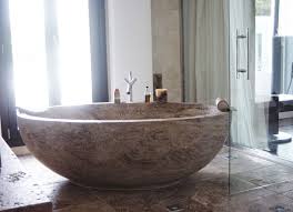 solid travertine bathtub tino natural