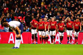 The Manchester United Team Celebrate After Scoring Their First Goal Manchester United Team Manchester United Players Manchester United Premier League