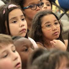 Pure joy filled the faces of Crestridge Elementary first graders as they  spotted Clifford the Big Red Dog during last week's Summer Reading Kickoff.  Students are encouraged to read and keep track