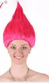 Troll Poppy Wig Untuk Anak 36 cm Wig Anak Perlengkapan Pesta Cosplay Troll  Wig DALAM STOK 9 warna