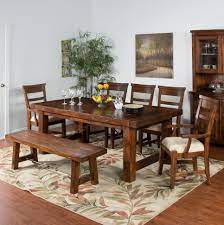 Tuscan side chair (set of 4) id: Sunny Designs Tuscany Distressed Mahogany 7 Piece Extension Table Set With Bench Fashion Furniture Table Chair Set With Bench